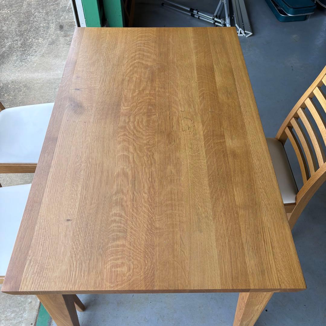 【美品】大塚家具 ダイニングテーブル＆チェア3脚セット 無垢材／引き取り限定