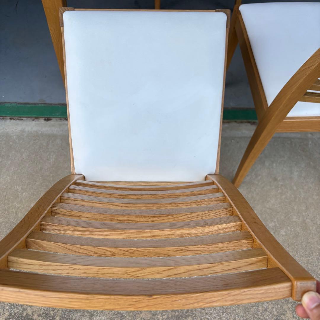 【美品】大塚家具 ダイニングテーブル＆チェア3脚セット 無垢材／引き取り限定