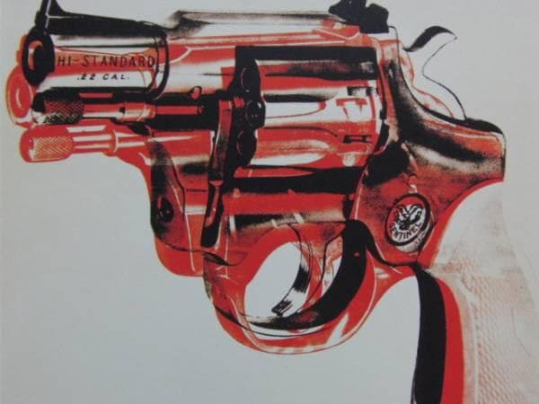 WARHOL、Gun、希少画集画、新品額装付