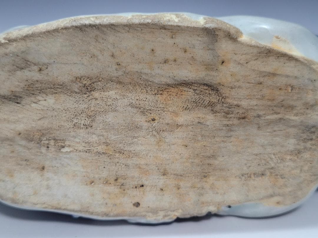 染付 リス型 松鼠型 折枝花紋 硯滴 水滴 明清時代 幅約11.1cm