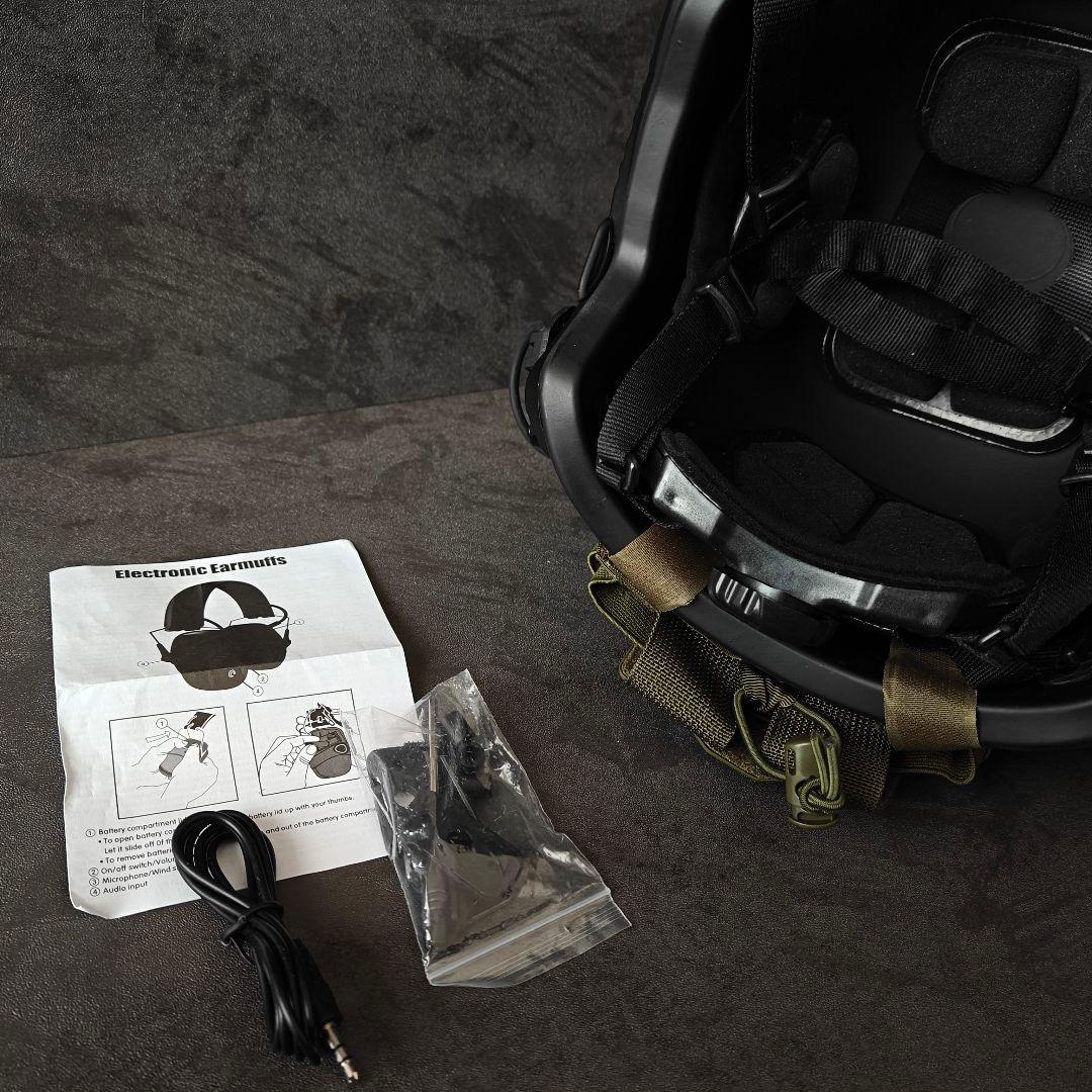 新品　実物NIJ IIIA防弾ヘルメット　Fast SFタイプ　ODフルセット