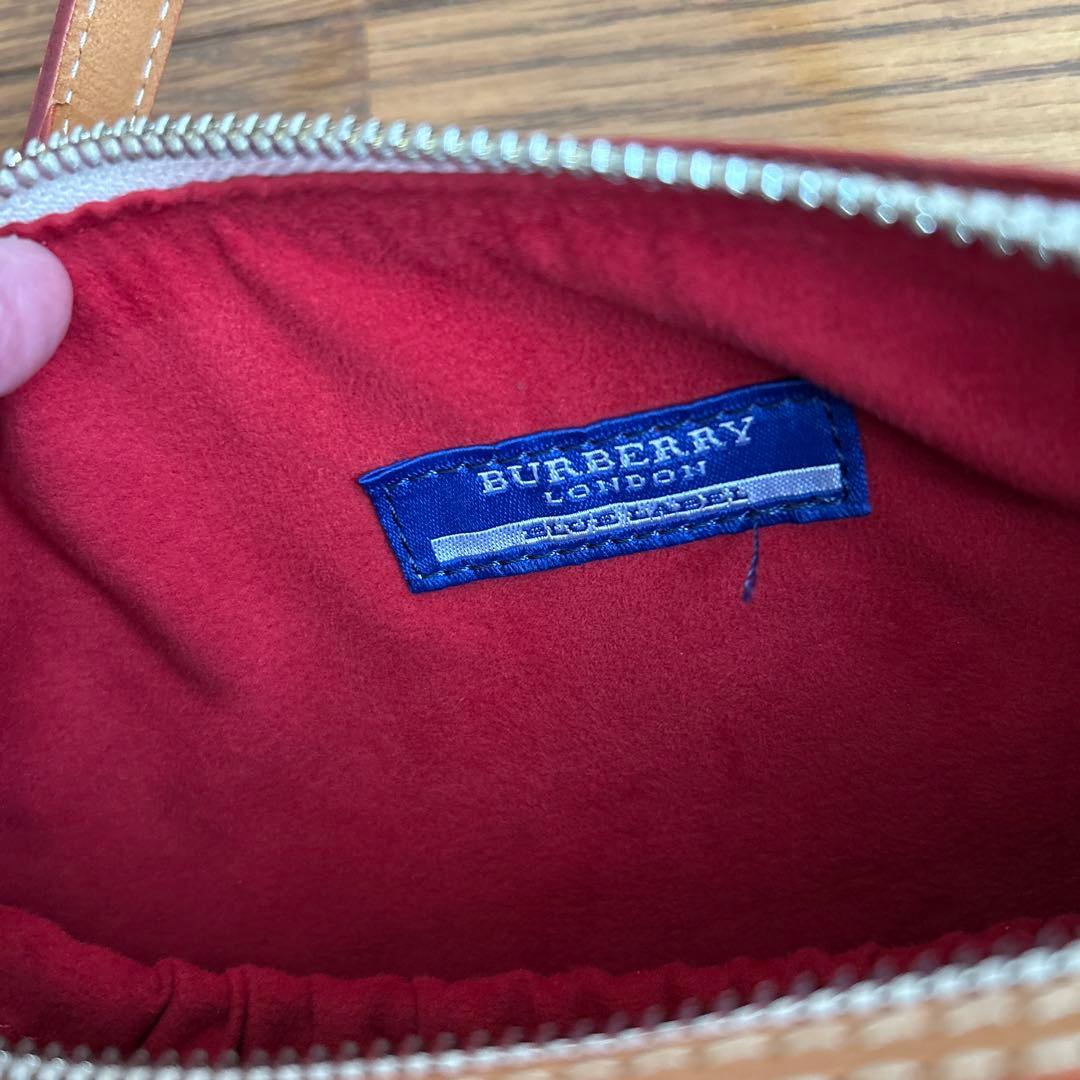 バーバリーブルーレーベル　ドット柄キャンバスミニボストンバッグ　レア