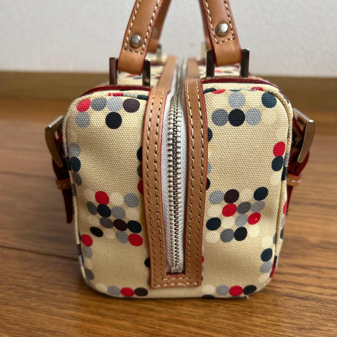 バーバリーブルーレーベル　ドット柄キャンバスミニボストンバッグ　レア