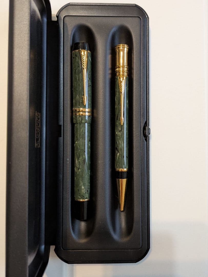 パーカー　デュオフォールド　ジェイドグリーン　万年筆　ボールペン