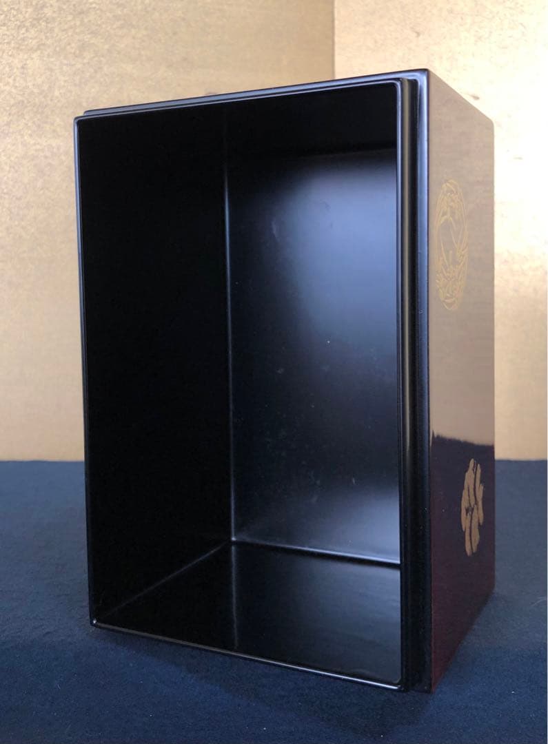 《R》溜塗 花丸蒔絵 利休茶箱 塗師 司光作 共箱　251216お5