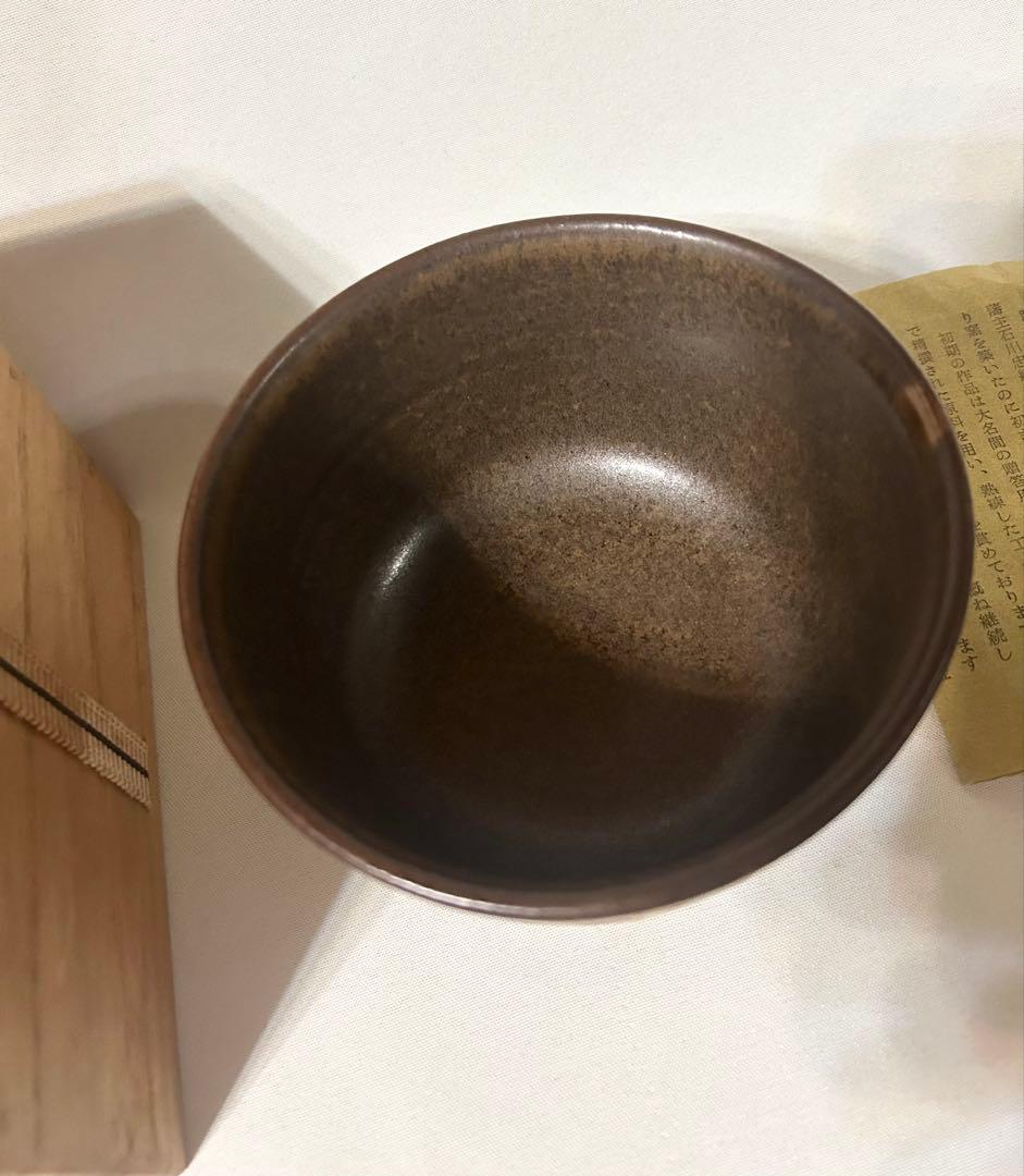 膳所焼 色絵 梅花文 茶碗 淡海ぜぜ 陽炎園 陶芸 茶道具 抹茶碗