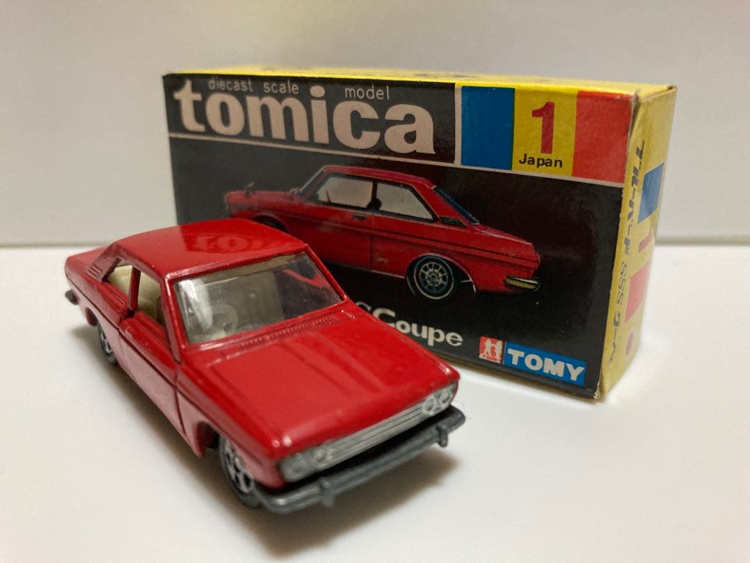 トミカ　No.1 黒箱　日本製　ニッサン　ブルーバードSSSクーペ　1Aホイール