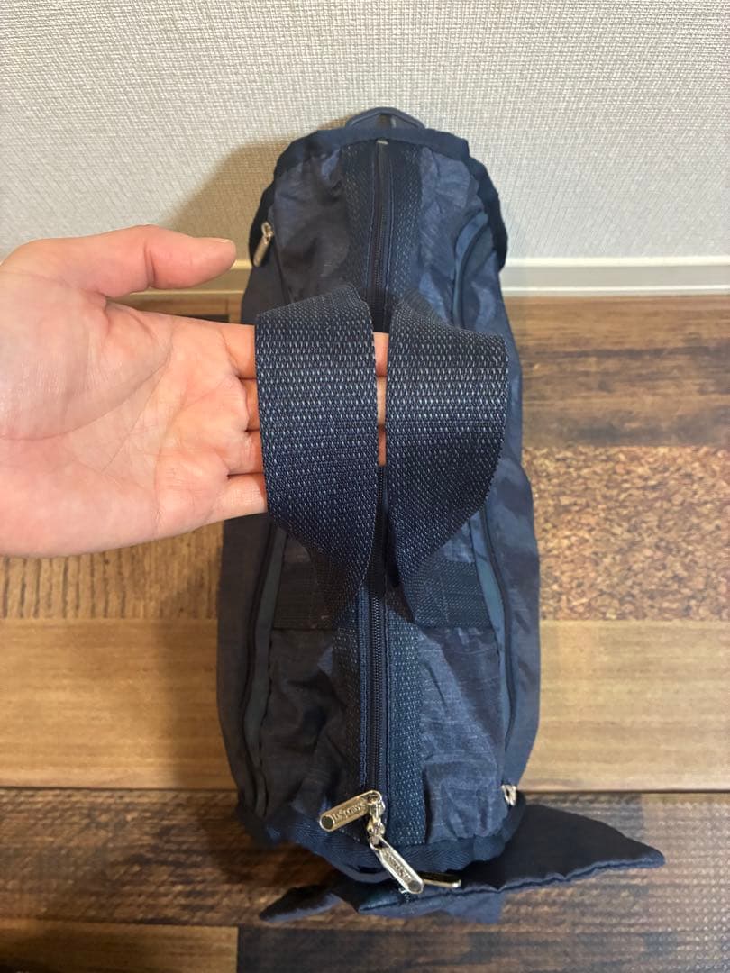 新品　レスポートサック ボストンバッグ　濃いデニムブルー×ネイビー