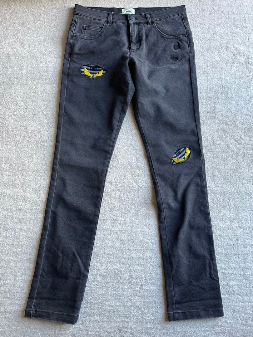 フェンディ　ブラックデニム　ジーパン　パンツ　　モンスター