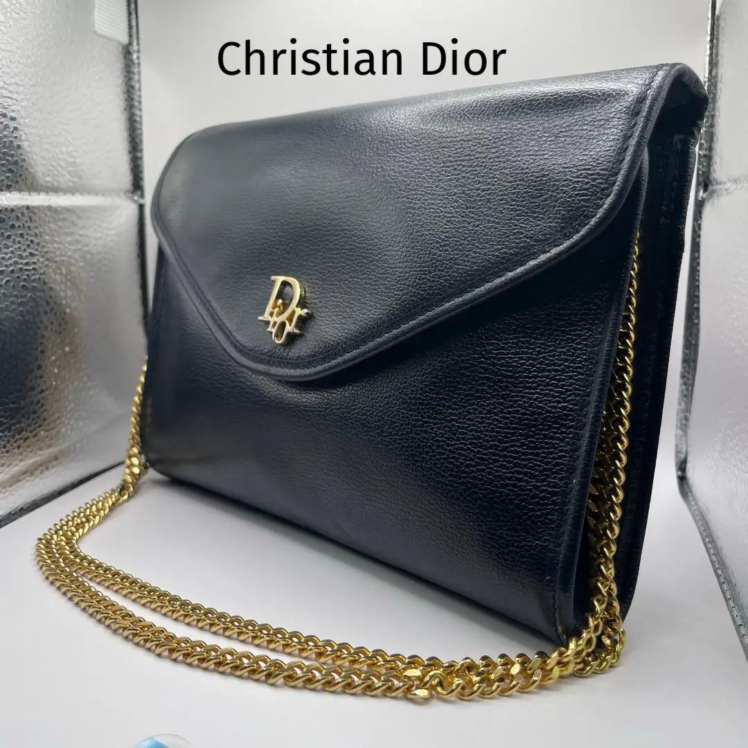 ChristianDior オールレザー　チェーンショルダーバッグ2WAY
