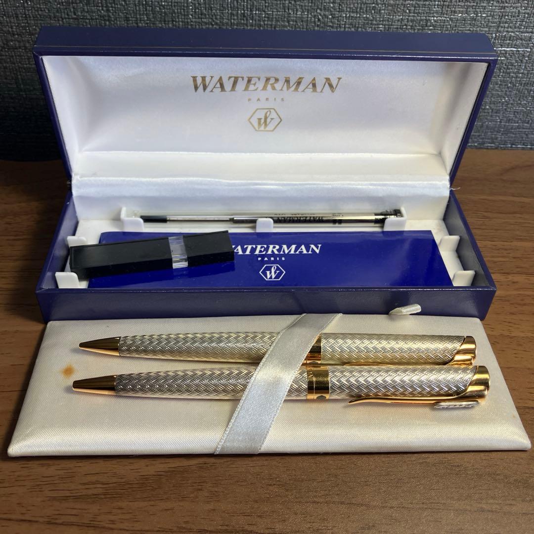 ウォーターマン レタロン ソリッドシルバー ボールペン シャーペン2本セット