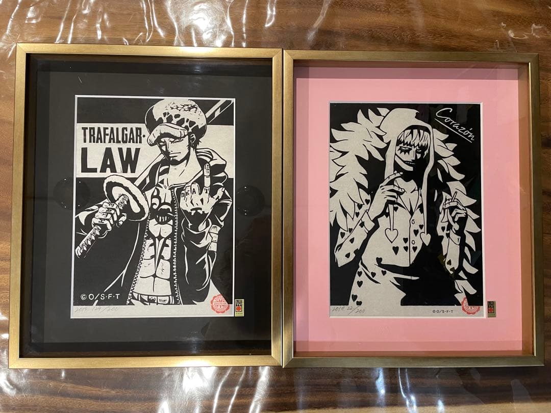 ワンピース木版画コレクション　コラソン　トラファルガーロー　セット