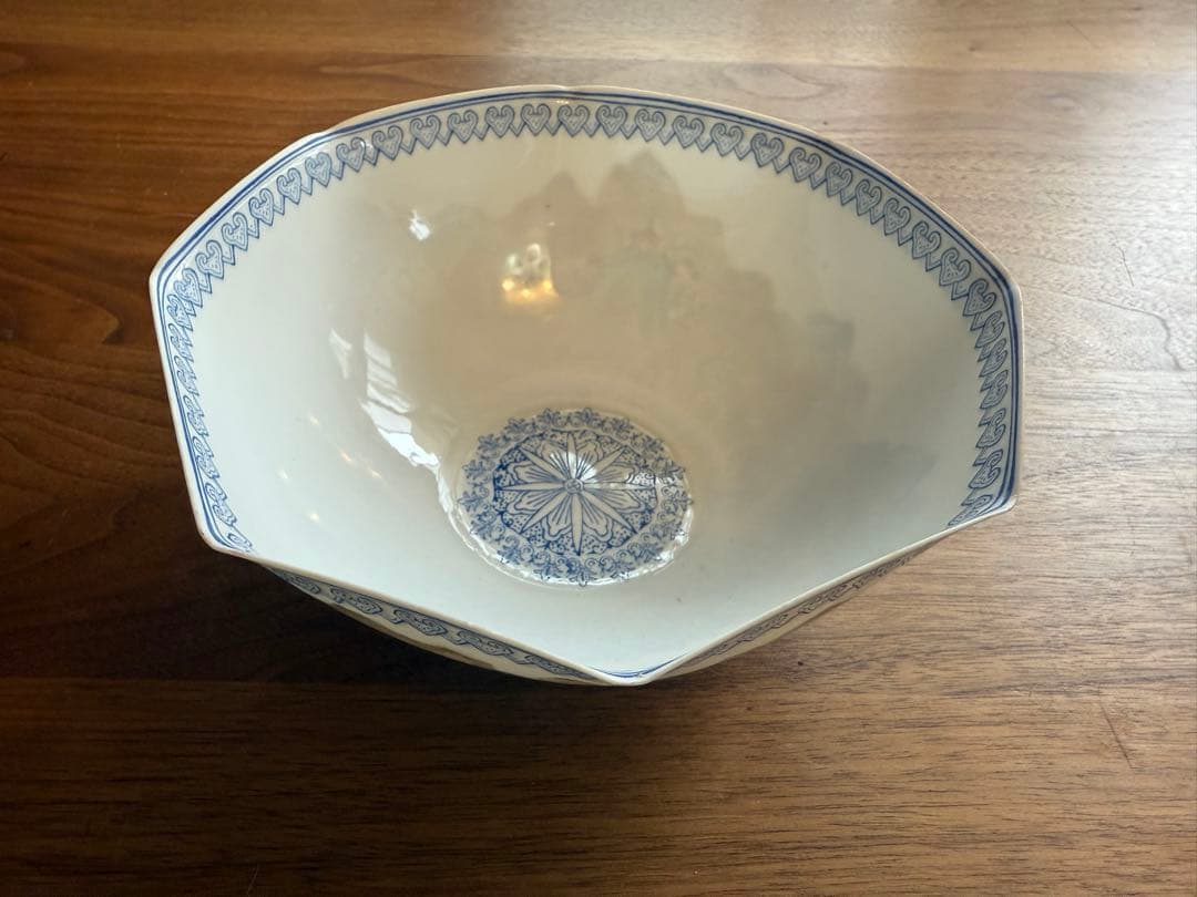 中国 景德鎮 山水　薄胎磁器 六角鉢 一客