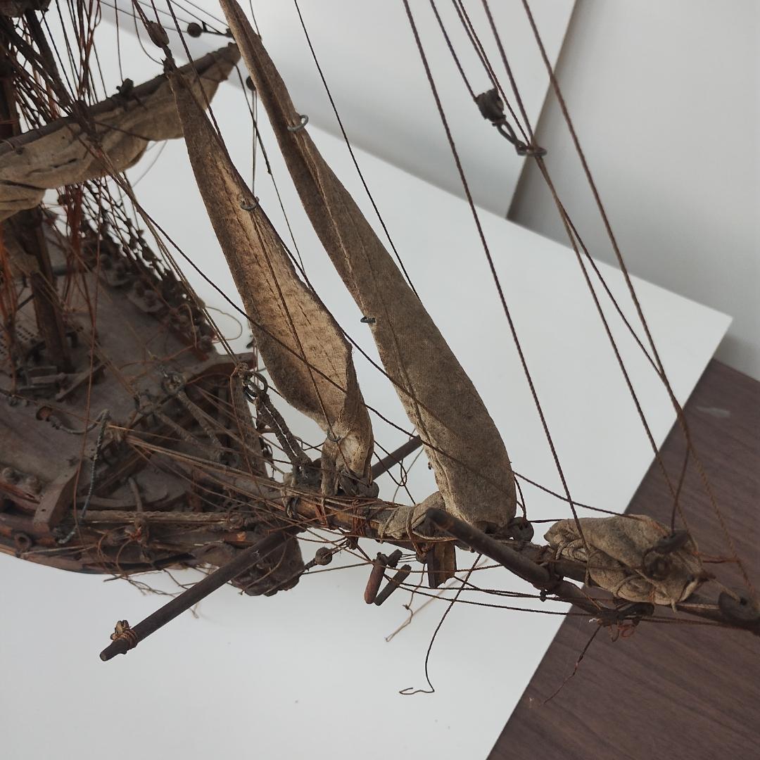 帆船模型 約90cmx70cm 木製