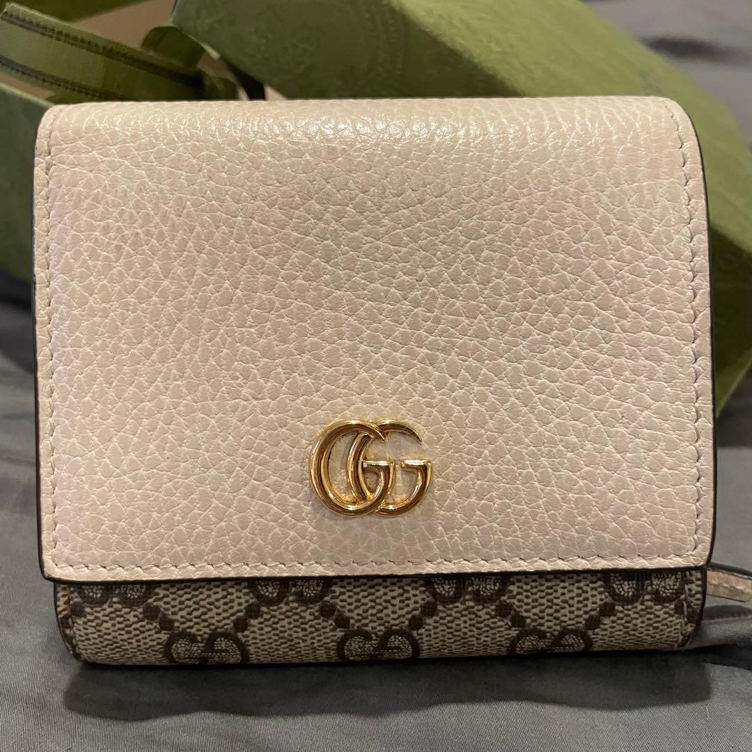 ※即購入OK※【正規品】 GUCCI 二つ折り財布　GGマーモント ホワイト