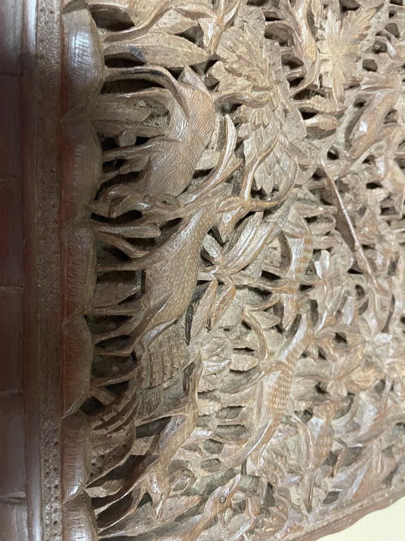 インド　アニマル　動物　カシミールヤギ　伝統工芸品　木製彫刻　ジュエルボックス