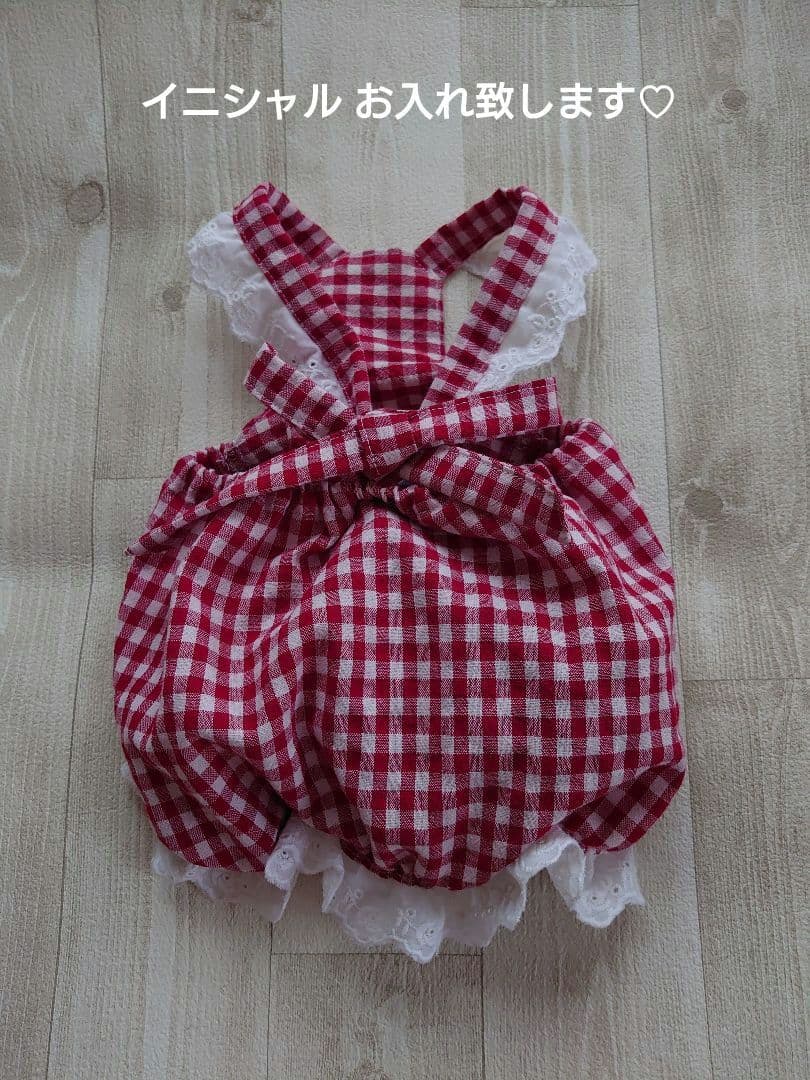 犬服 ハンドメイド ワンピース ギンガムレッド