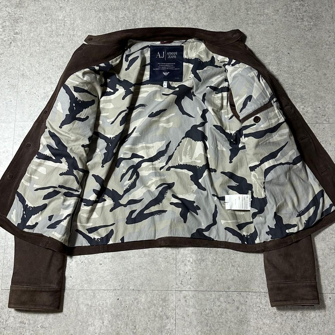 ARMANI JEANS スウェードレザー ジャケット ブラウン系 L