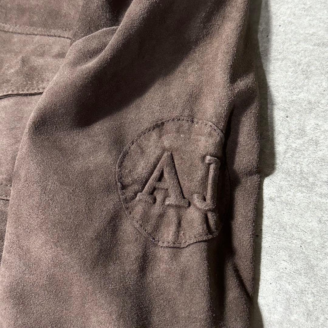 ARMANI JEANS スウェードレザー ジャケット ブラウン系 L