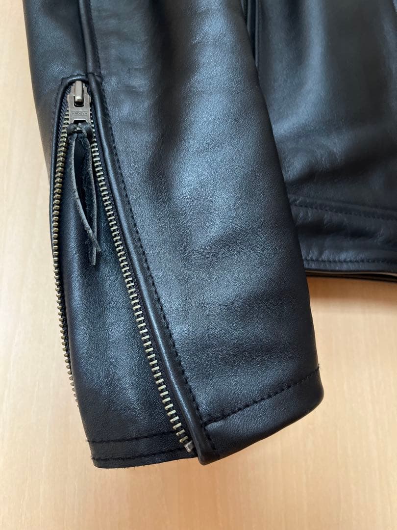 カドヤ襟付きシングルライダースTCR2サイズL /KADOYAレザージャケット