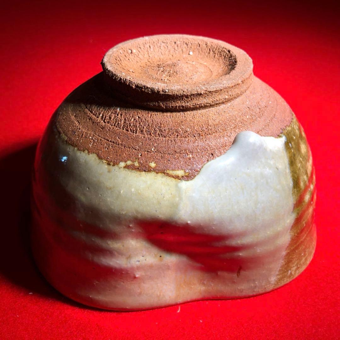 【茶道具】高鶴淳一作　蒔窯　掛分茶碗