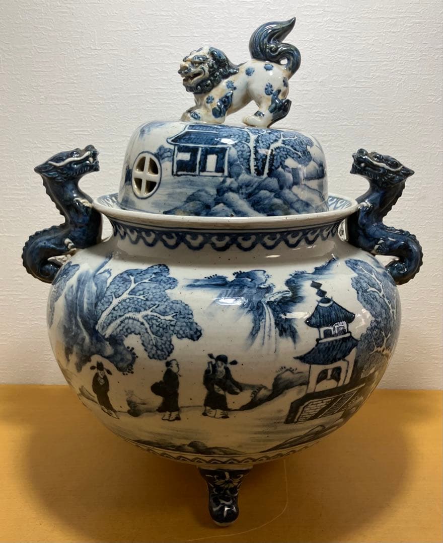 【香炉】特大香炉　高さ：42㎝　陶器　骨董品　古美術　アンティーク