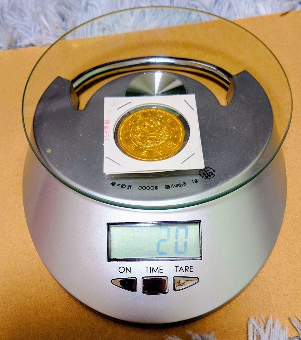 糸*ブ様 明治三年 二十圓 金貨 龍の絵柄 菊の紋章　アンティーク 古銭 コレク