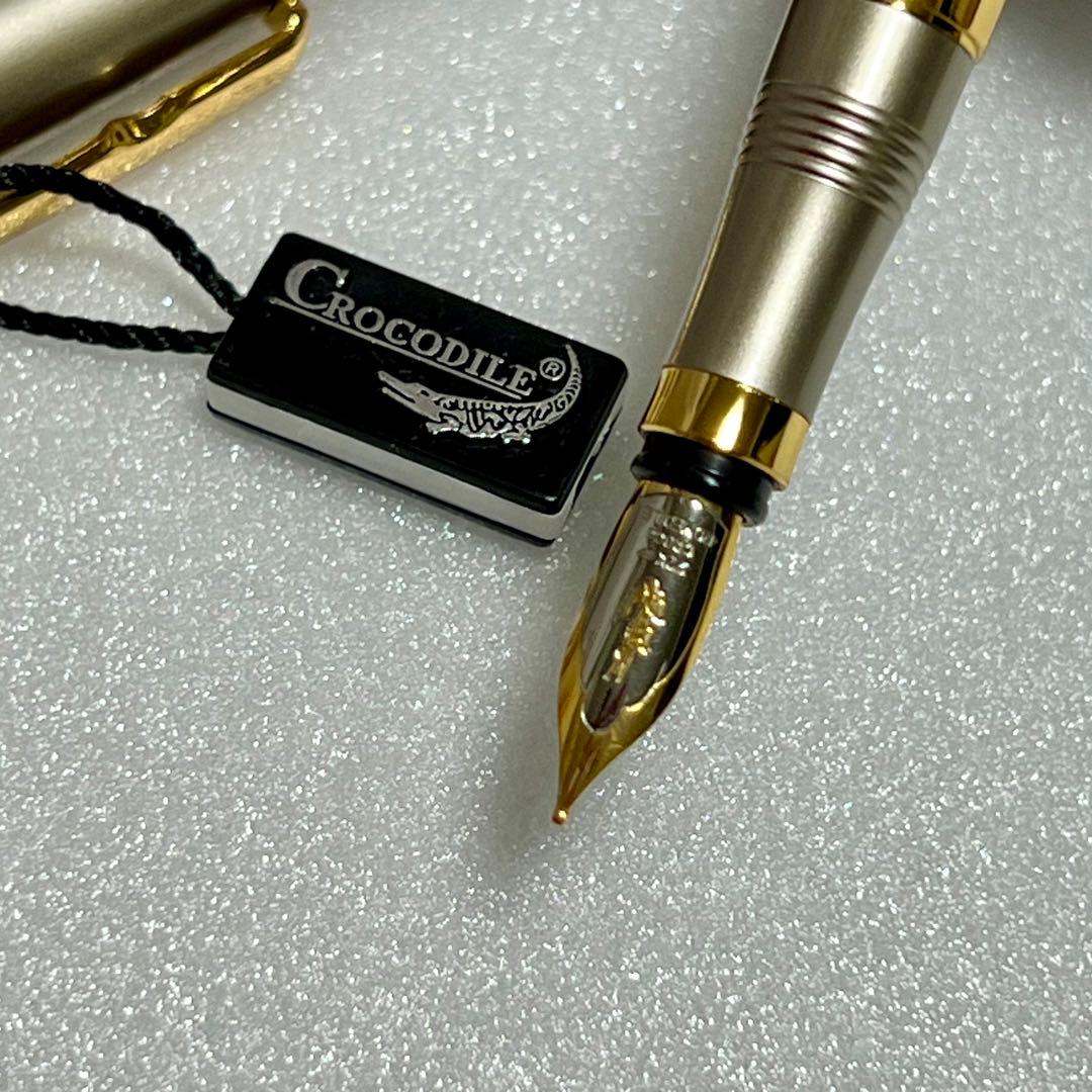 【新品】CROCODILE 金メッキペン先 万年筆 22K 香港監査