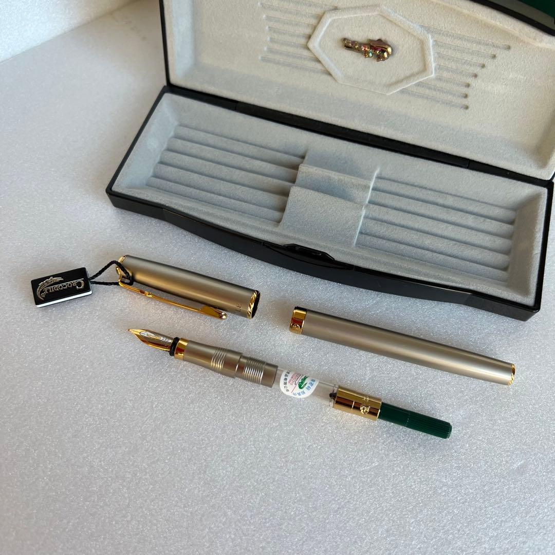 【新品】CROCODILE 金メッキペン先 万年筆 22K 香港監査