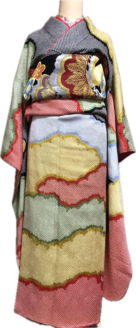 総絞り　正絹　振袖