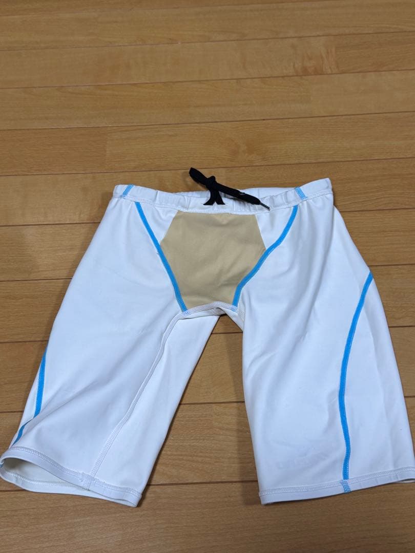 【一回使用】ミズノ fina付き 白水着 Mサイズ ハーフスパッツ