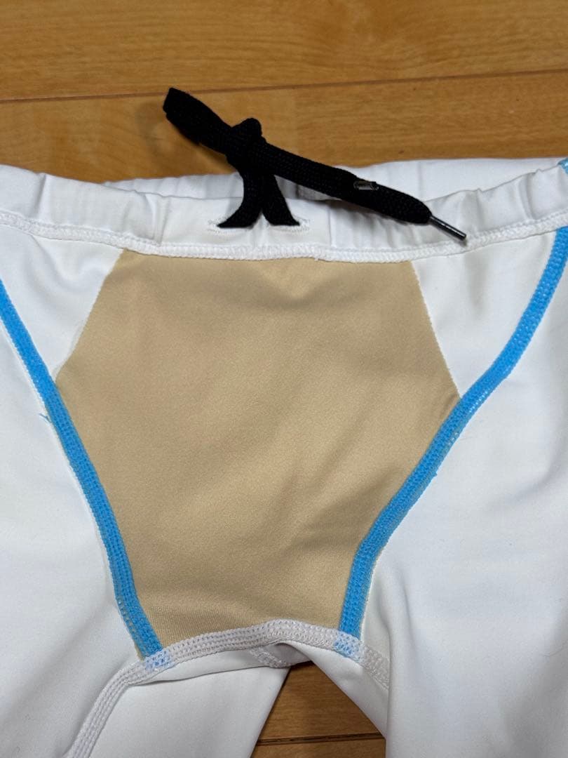 【一回使用】ミズノ fina付き 白水着 Mサイズ ハーフスパッツ