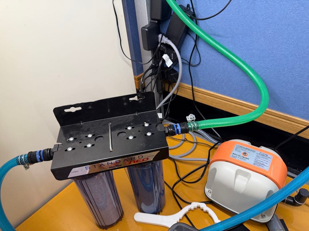 大型オーバーフロー水槽一式／引き取り限定 下部水槽 濾過剤