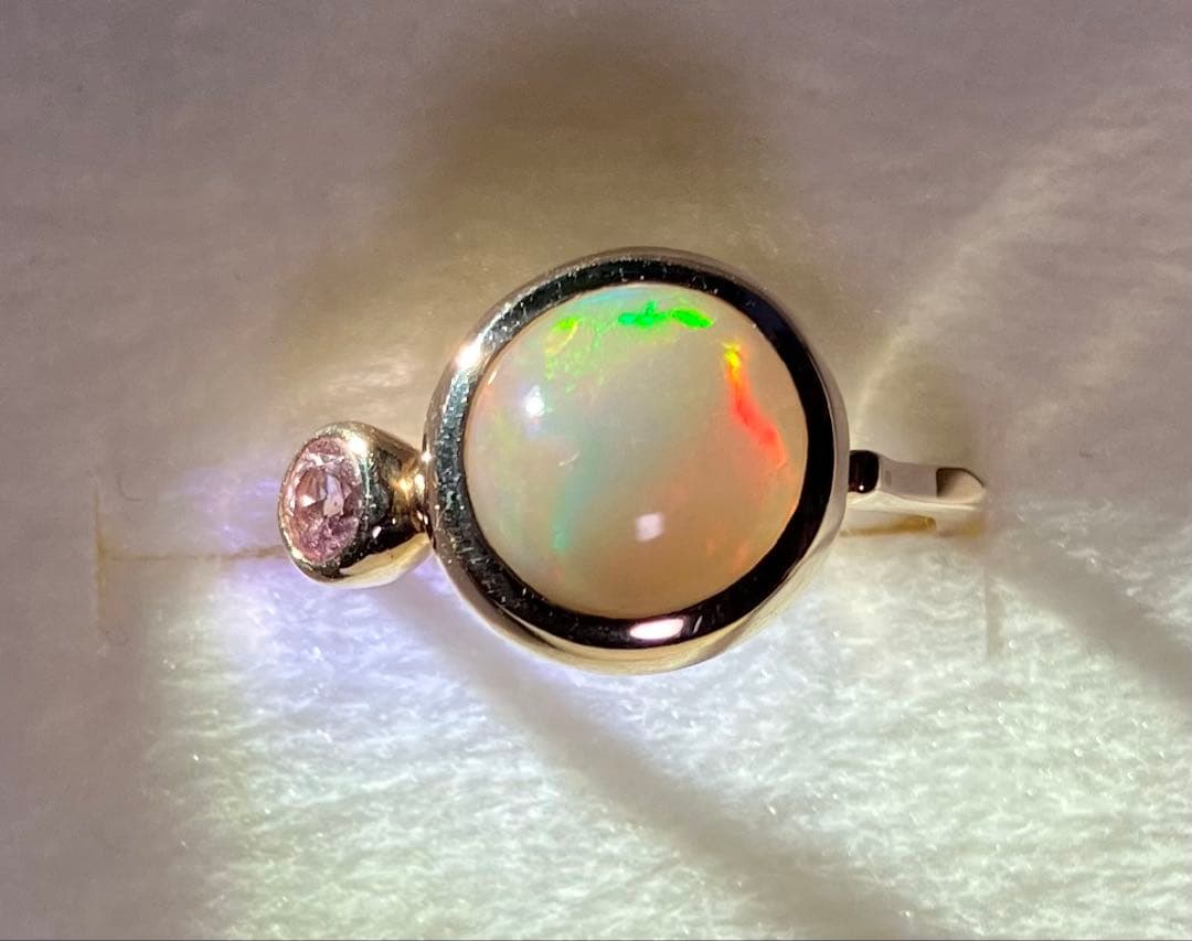 somonオパールとモルガナイトのリング11.5号