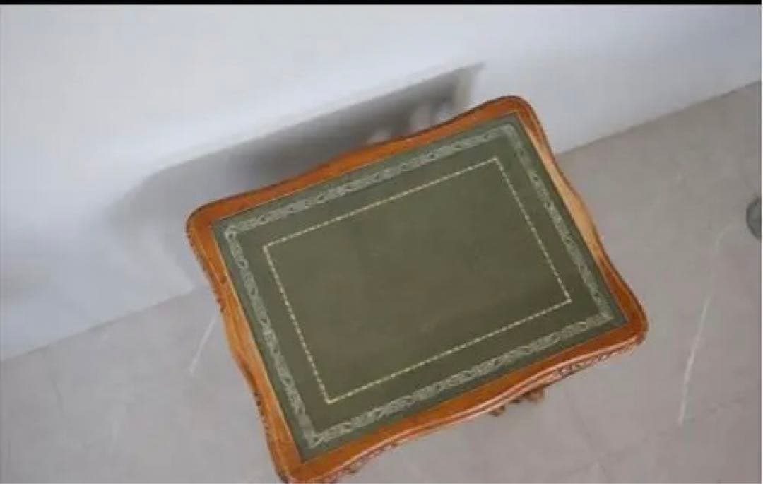 英国アンティーク猫脚ネストテーブル3台/木製机/サイドテーブル(88-211)