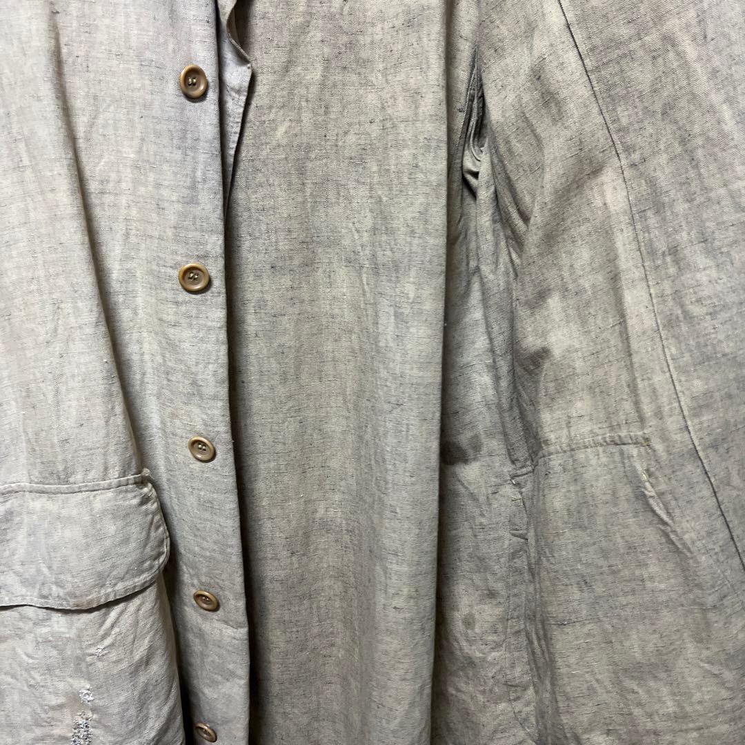 20s 30s french vintage リネン ダスターコート チンスト