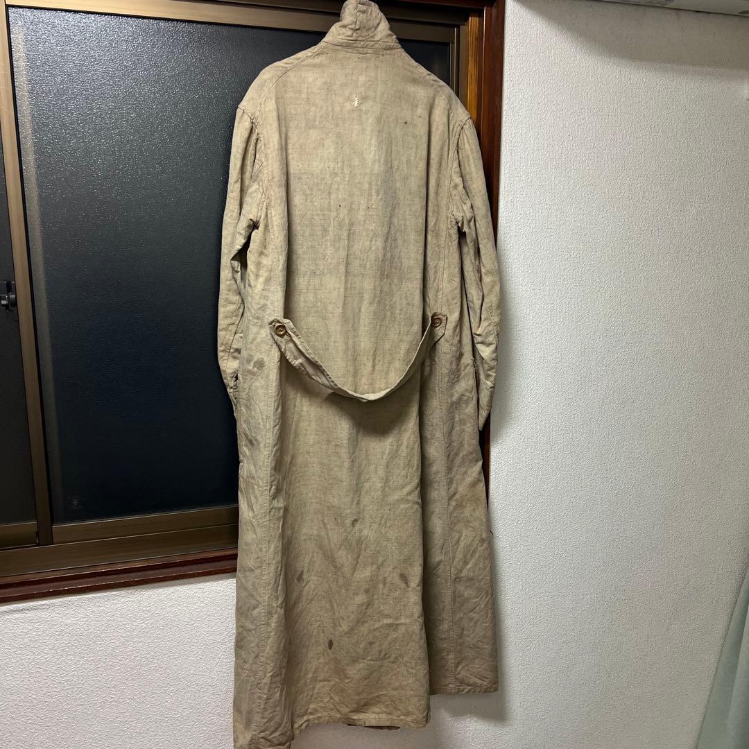 20s 30s french vintage リネン ダスターコート チンスト