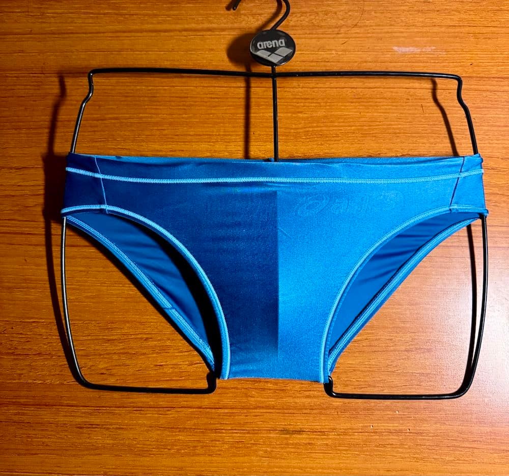 【美品】asics 初期スプラッシャー 超光沢 スカイブルー 競パン ハイドロ