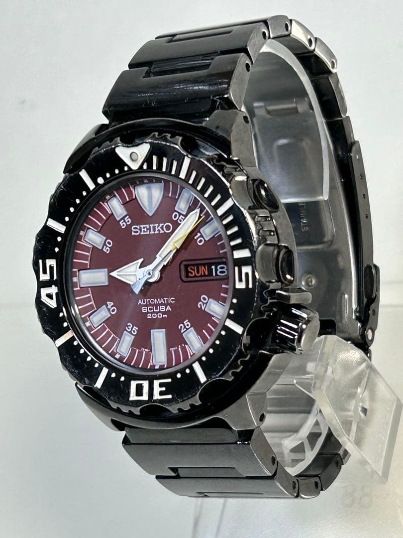 完動 SEIKO ナイトモンスター SCUBA 7S26-03G0ブラウンレッド