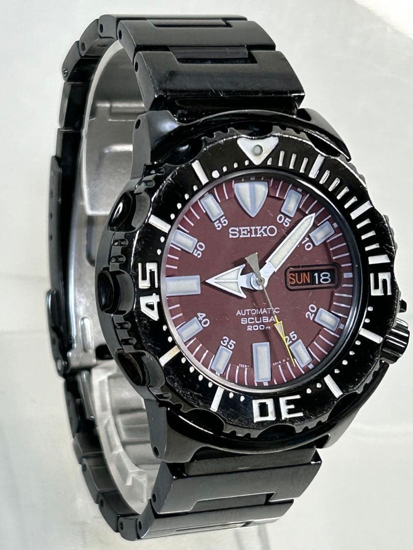 完動 SEIKO ナイトモンスター SCUBA 7S26-03G0ブラウンレッド