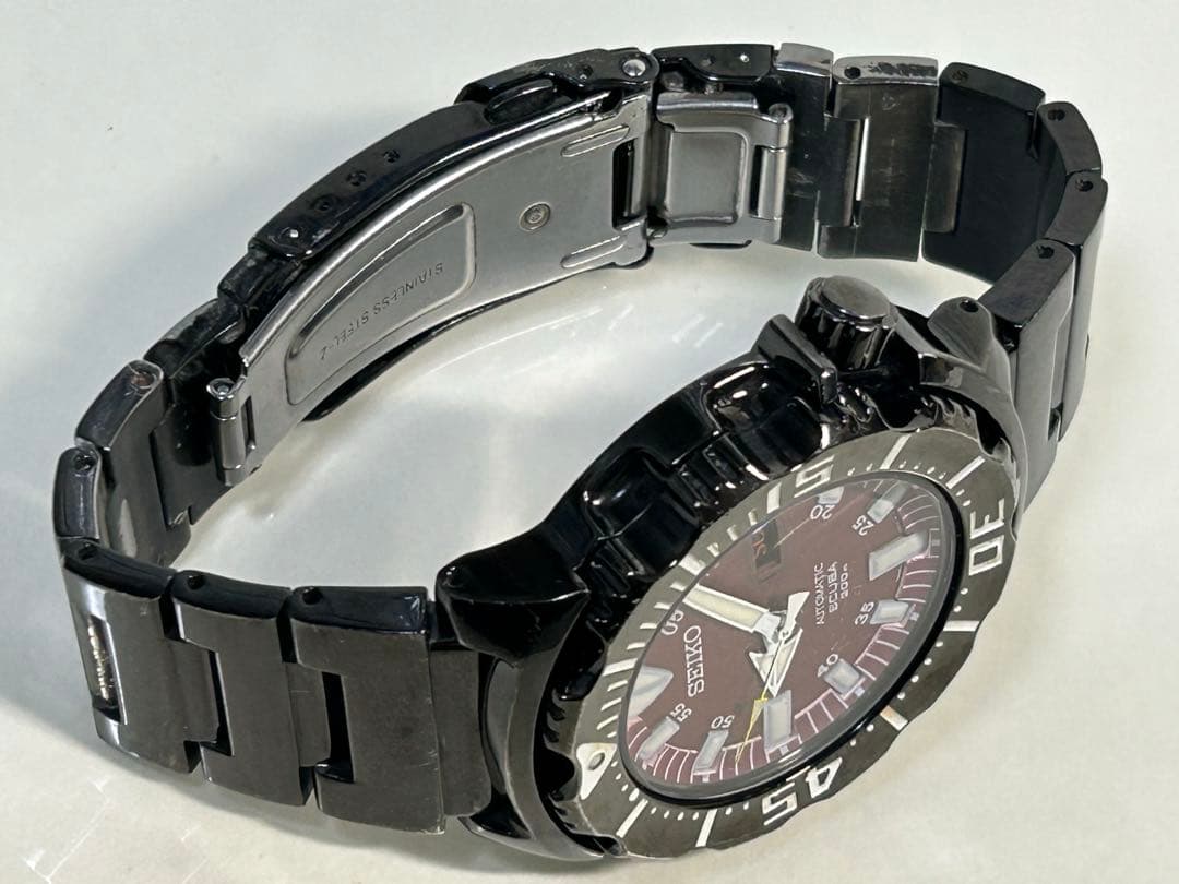 完動 SEIKO ナイトモンスター SCUBA 7S26-03G0ブラウンレッド
