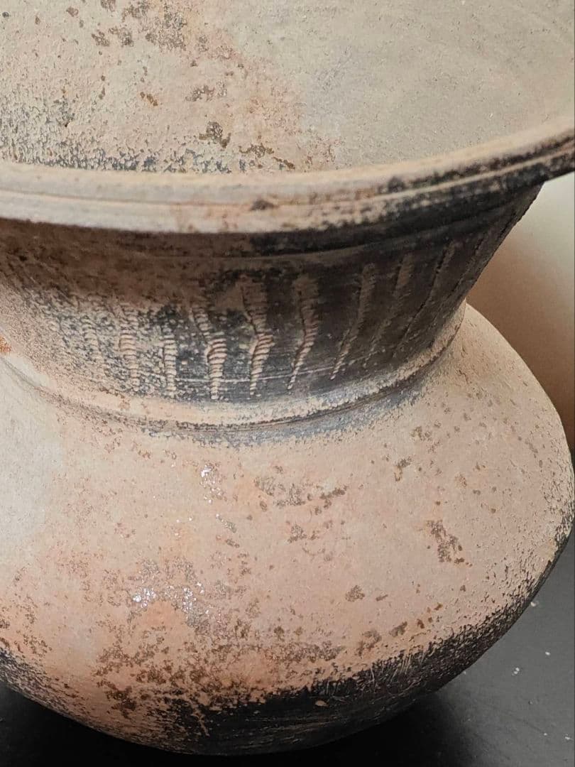 須恵器広口壺　古墳時代　考古発掘品　古美術　花呼ぶ器