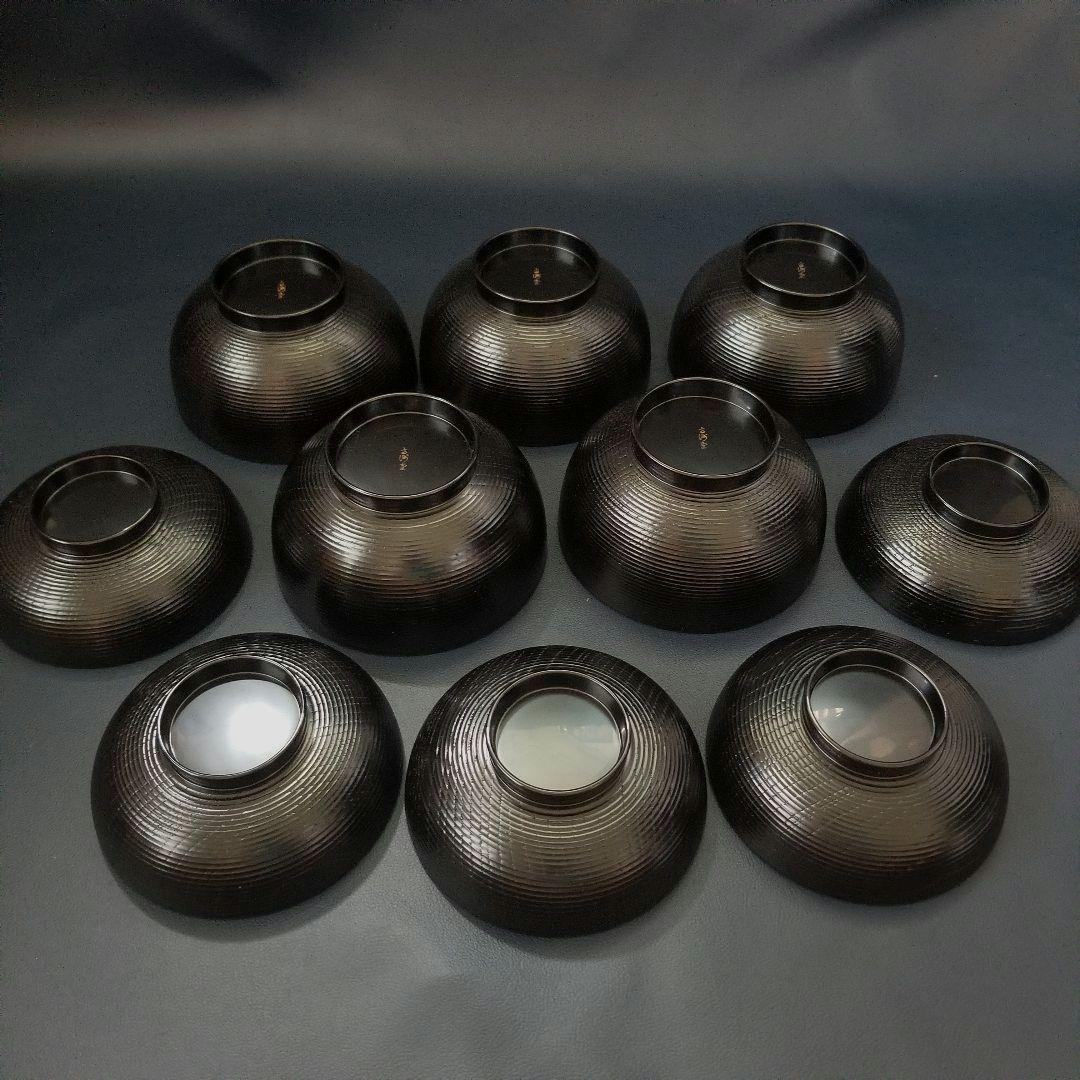 輪島塗 大向高洲堂 月に春秋 桜 楓 金蒔絵 漆器 吸物椀 5客 共箱