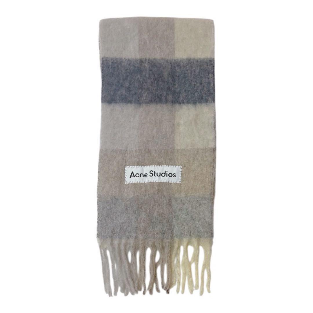 【正規品】Acne Studios アクネ モヘア チェック マフラー バニラ