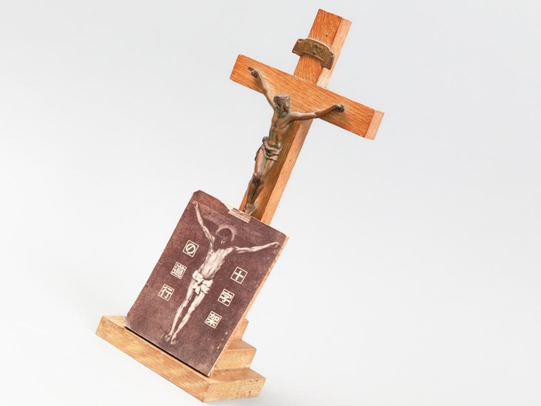 INRI 木製十字架 磔刑のイエス・キリスト像 十字架の道行