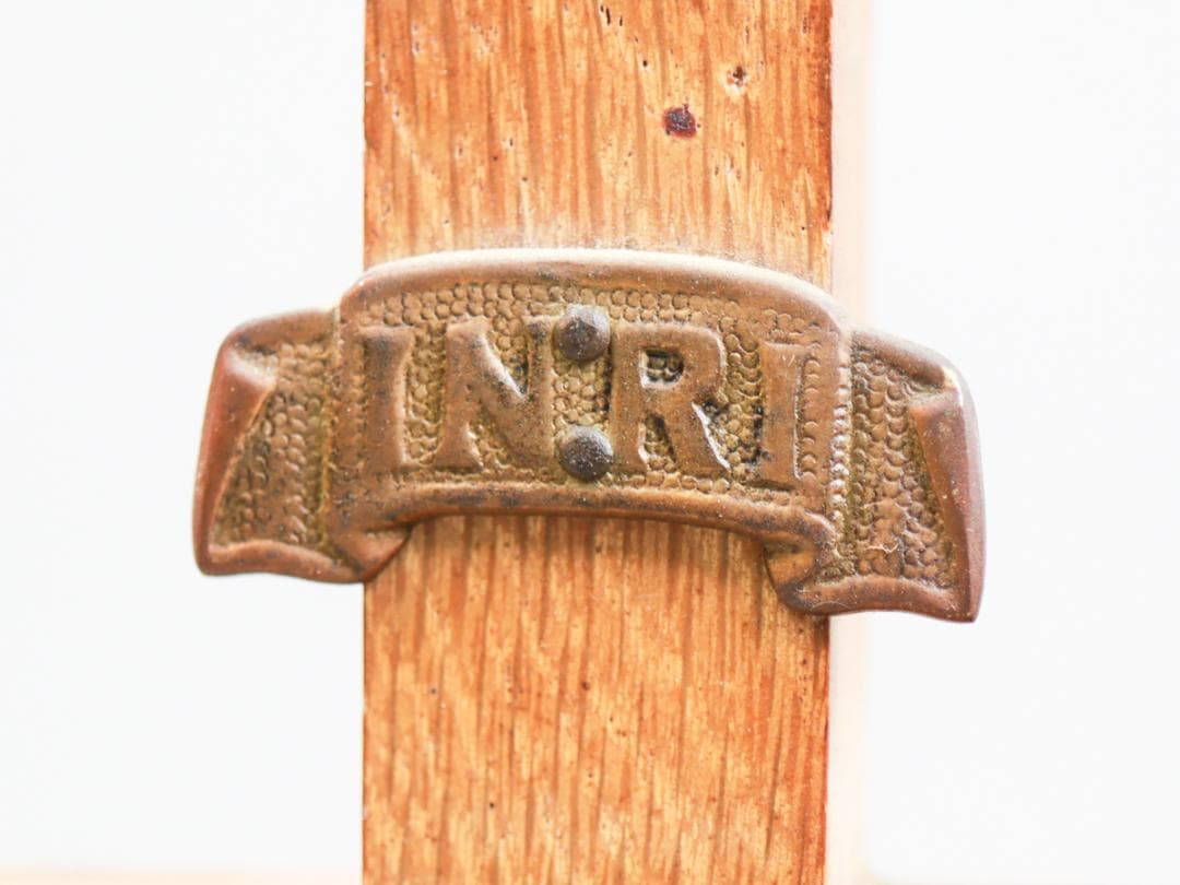 INRI 木製十字架 磔刑のイエス・キリスト像 十字架の道行