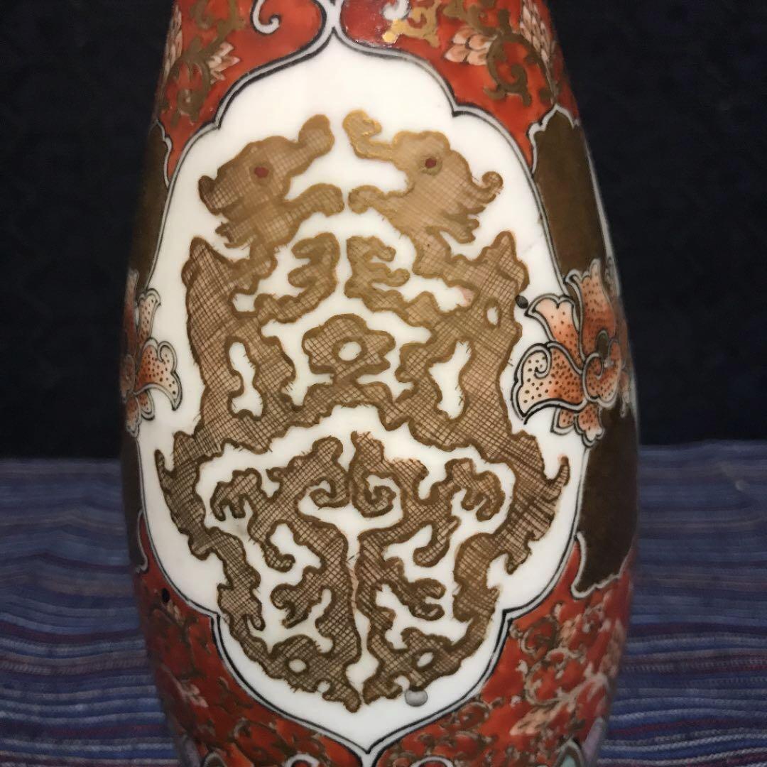 明治九谷　最高級金蘭手徳利　本物保証