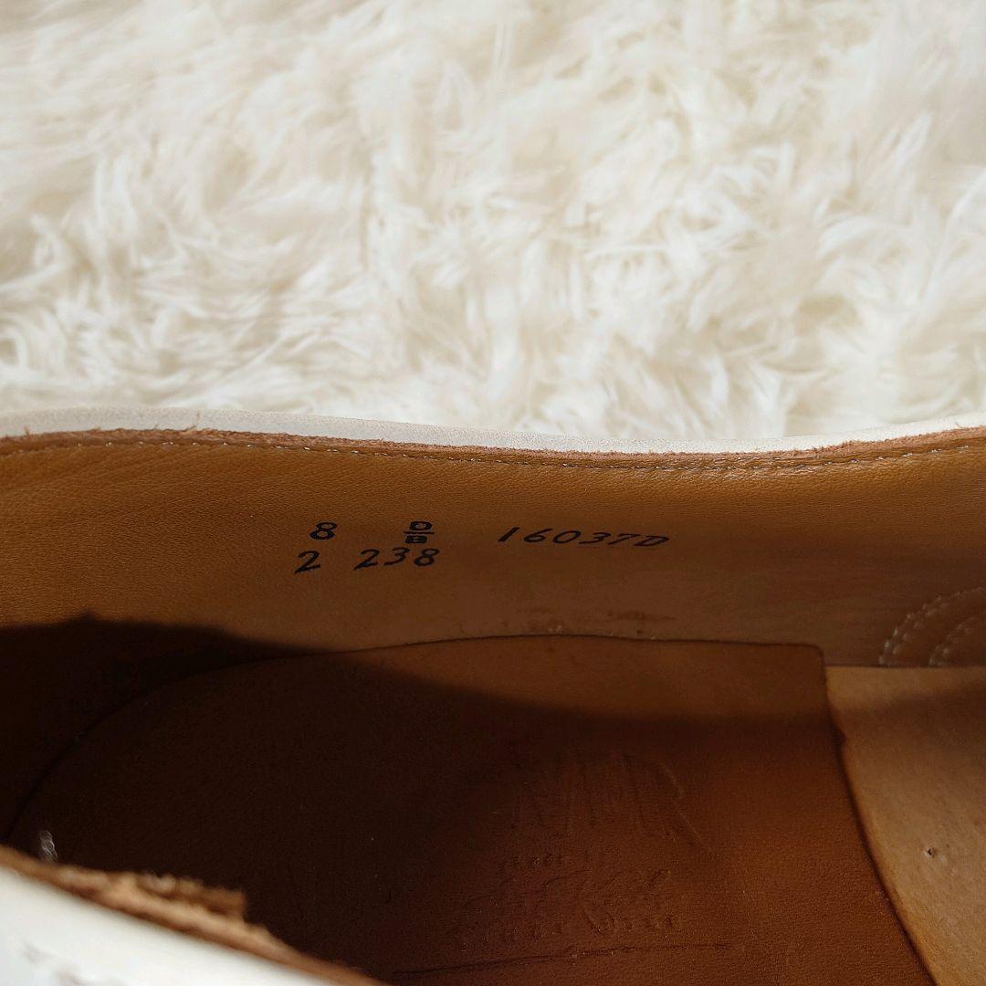 ウォークオーバー　プレーントゥダービー　モカシン　レザー　シューズ　オフホワイト