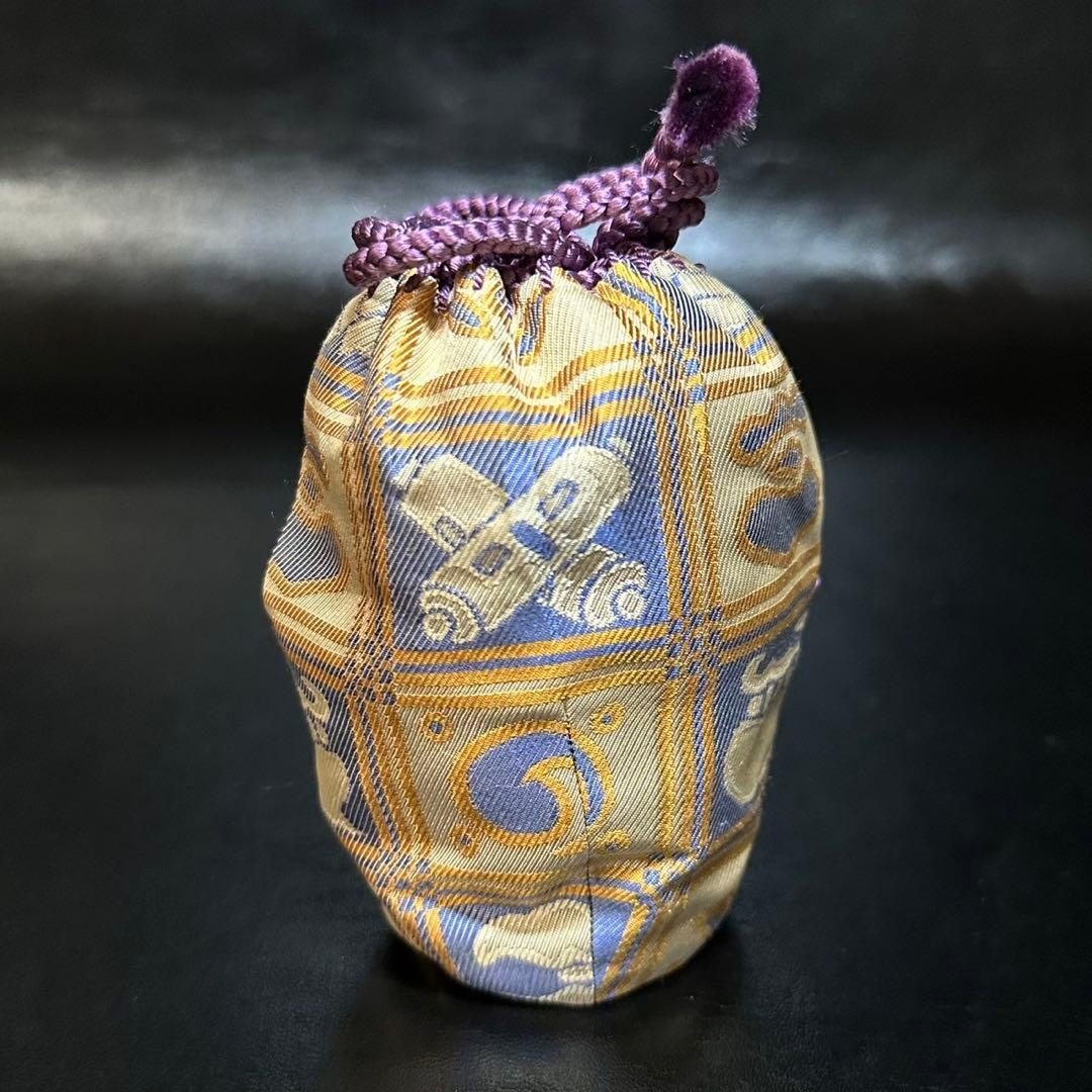 茶道具！高取焼 肩衝 茶入！石畳地 宝尽し紋！『高取 喜恵』造！共箱/仕覆/栞付