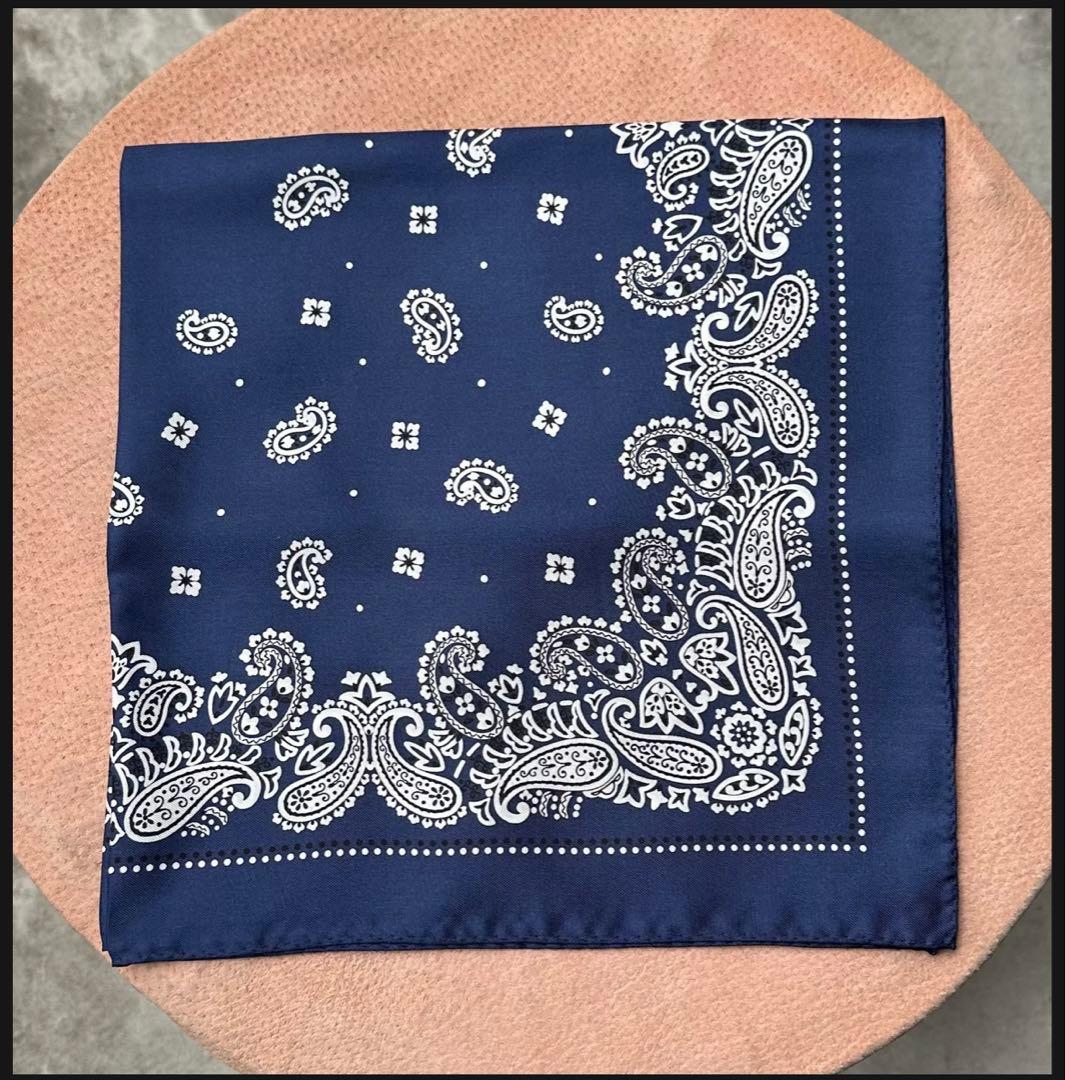 Bon Vieux オリジナル バンダナ柄ネッカチーフ　#ネイビー